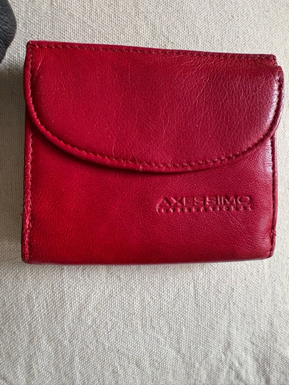 Axessimo Red Leather Compact Wallet